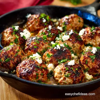 Greek Turkey Meatballs: Easy Baked Keftedakia with Feta