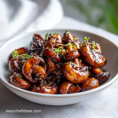Balsamic Soy Roasted Garlic Mushrooms in 25 Minutes: Caramelized