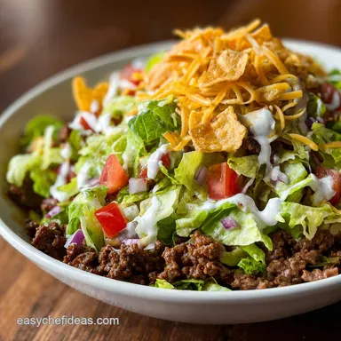 Beef Taco Salad Recipe for 4 Servings