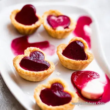 Beet Goat Cheese Heart Tartlets Valentines Appetizers Recipe Card