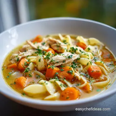 Chicken Noodle Soup Recipe: Velvety Broth Recipe Card