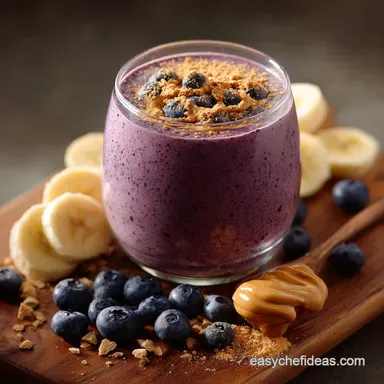 Blueberry Banana PB Smoothie: 5-Minute Creamy Power Shake Recipe Card