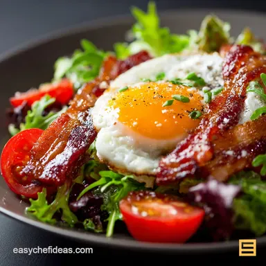 Breakfast BLT Salad: Runny Yolk, Crispy Bacon, 30-Minute Recipe Recipe Card