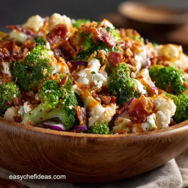 Broccoli Cauliflower Salad: Ultimate Crunch with Sweet Smoky Dressing Recipe Card