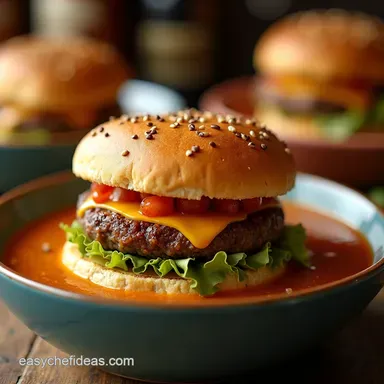 Burger Night in a Bowl Easy Burger Soup Recipe Recipe Card