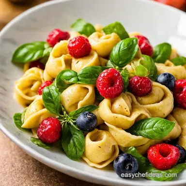 Berry Basil Tortellini Salad Easy Summer Recipe Recipe Card