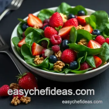 Berry Bliss! Easy *clock clock iconcutlery cutlery iconflag Salad with Rose Recipe Card