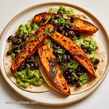 Butternut Squash Black Bean Tacos: Baked Recipe Card