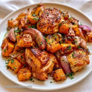 Butternut Squash Chicken Bake: One-Pan