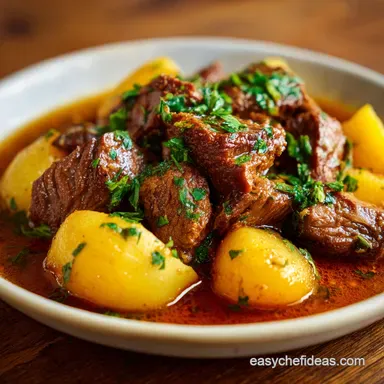 Carne con Papas Recipe for 6 Servings Recipe Card