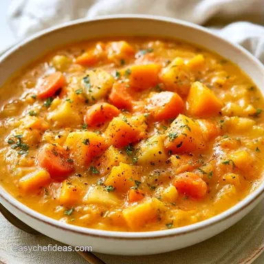 Cheap Fall Vegetable Soup for 6 Servings Recipe Card