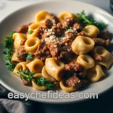 My Grandmother&rsquo;s Ultimate Cheesesteak Tortellini in Rich Provolone Sauce Recipe Card