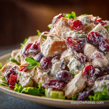 The Ultimate Cranberry Chicken Salad Recipe With Tangy Greek Yogurt Dressing Recipe Card