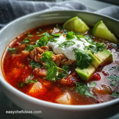 Quick and Cozy Chicken Taco Soup Ready in 30 Min Recipe Card