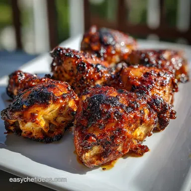 Chicken Thighs Oven BBQ: Crispy Baked with Low Sugar Glaze Recipe Card