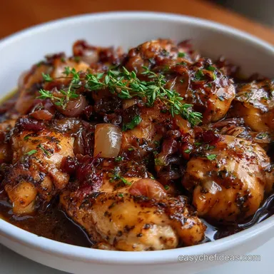 Chicken Thighs with Shallots in Red Wine Vinegar Recipe Recipe Card