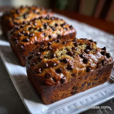 Petite Chocolate Chip Banana Bread Loaves: Velvety Crumb Recipe Card