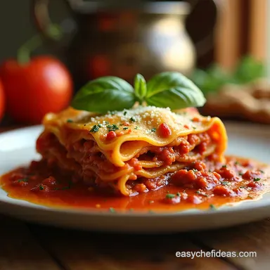 Lasagna Bolognese A Classic Italian Dinner Entree Recipe Card