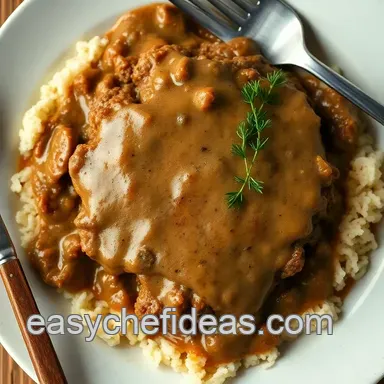 Classic Salisbury Steak Recipe: Comforting Family Favorite with Mushroom Gravy Recipe Card