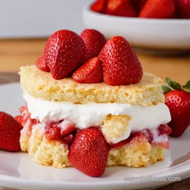 Classic Strawberry Shortcake Taste Summers Sweetness Recipe Card