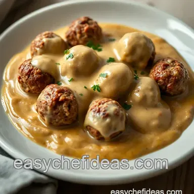 Classic Swedish Meatballs with Creamy Gravy: A Cozy Family Favorite Recipe Card