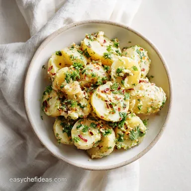 Classic Potato Salad Recipe for 8 Servings with Tangy Dressing Recipe Card