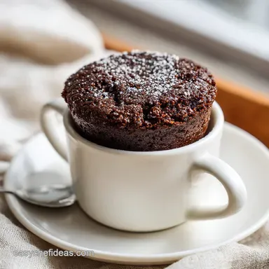 Healthy Chocolate Mug Cake in 3 Minutes Recipe Card