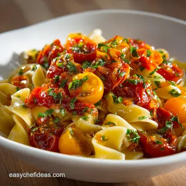 Burst Tomato Vinaigrette The Best Cold Summer Pasta Recipe Recipe Card