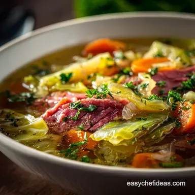 Corned Beef and Cabbage Soup: Hearty Brisket Broth Recipe Recipe Card