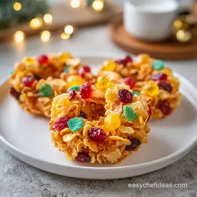 Christmas Cornflake Wreaths in 15 Minutes Recipe Card