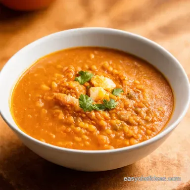 Cozy Spiced Red Lentil Soup Recipe A Hug in a Bowl Recipe Card