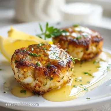 Crab Cakes with Lemon Butter Sauce: Crisp Recipe Card