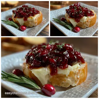 New Years Appetizer with Cranberry and Brie Recipe Card