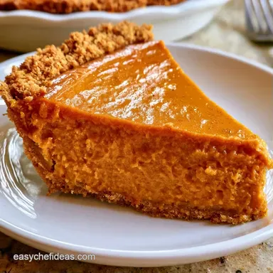 Cream Cheese Pumpkin Pie for 8 Slices Recipe Card
