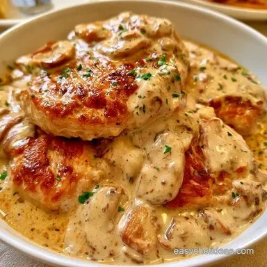 Creamy Chicken Mushrooms for 4 Servings Recipe Card