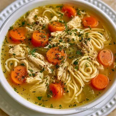 Creamy Chicken Noodle Soup in 40 Minutes Recipe Card