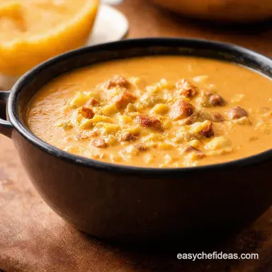 Creamy Crockpot Cheeseburger Soup Easy Peasy Recipe Card