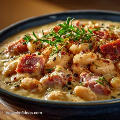 Foolproof Crockpot Great Northern Beans Creamy Rich with Ham Hock Recipe Card