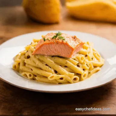 Creamy Salmon Pasta Perfection Quick Weeknight Recipe Recipe Card