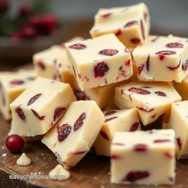 Easy White Chocolate Cranberry Fudge My NoBake Holiday Treat Recipe Card