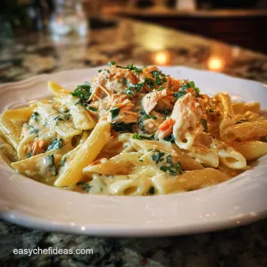 Chicken Pasta Recipe with Creamy Garlic for 4 Recipe Card