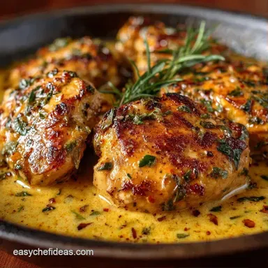 Creamy Garlic Chicken Thighs in 30 Minutes Recipe Card