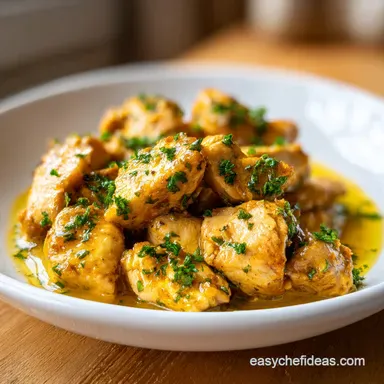 Creamy Garlic Crockpot Chicken in 6 Hours | Slow-Cooked Tender Recipe Card