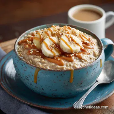 Ultimate Creamy Peanut Butter Oatmeal Bowl Recipe Healthy Breakfast Recipe Card