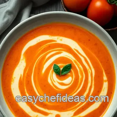 Easy Soup Recipes: Creamy Roasted Tomato Soup - Pesto Swirl! Recipe Card