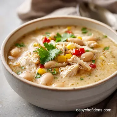 White Chicken Chili with Green Chiles for 6 Servings Recipe Card