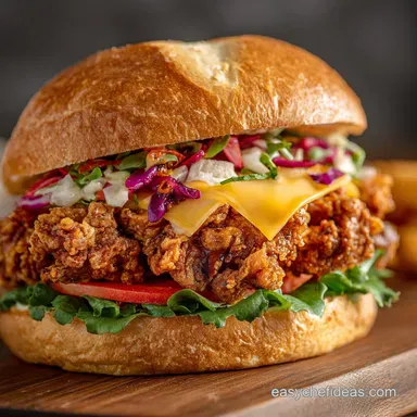 Ultimate Air Fried Chicken Sandwich Crispy Juicy LowFuss Recipe Card