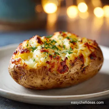Baked Potato in Oven for 4 Servings: Crispy and Fluffy Recipe Card