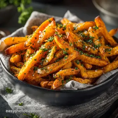 Baked Sweet Potato Irish Fries UltraCrispy Side Dish Trick Recipe Card