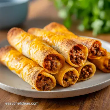 Beef Taquitos Recipe: Crispy Baked in 35 Minutes Recipe Card